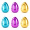 Set of 6 Large Easter Eggs Fillable Plastic Metallic Hinged Eggs for Egg Hunt Kids Party Favors Candy Toy Stuffers 4 Inches